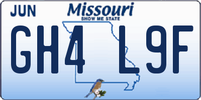 MO license plate GH4L9F
