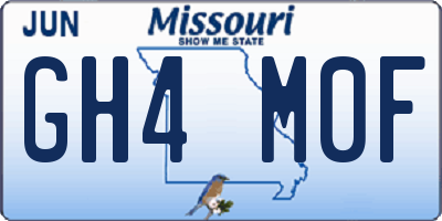 MO license plate GH4M0F