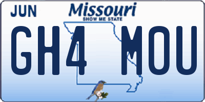 MO license plate GH4M0U