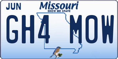 MO license plate GH4M0W