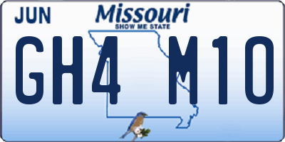 MO license plate GH4M1O