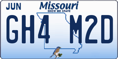 MO license plate GH4M2D
