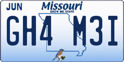 MO license plate GH4M3I