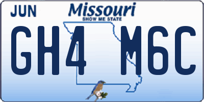 MO license plate GH4M6C