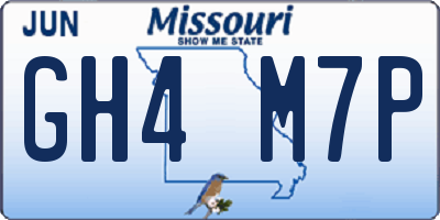 MO license plate GH4M7P