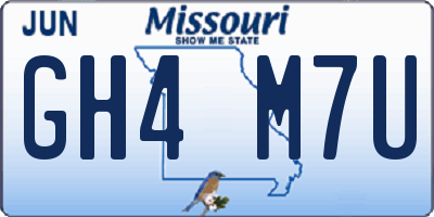 MO license plate GH4M7U