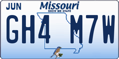 MO license plate GH4M7W