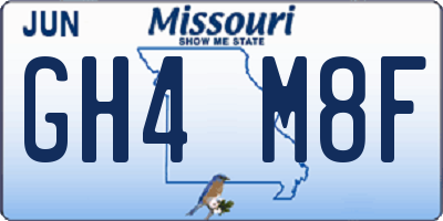 MO license plate GH4M8F