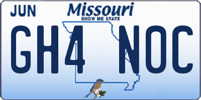 MO license plate GH4N0C