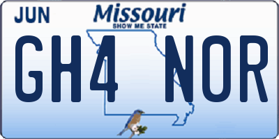 MO license plate GH4N0R