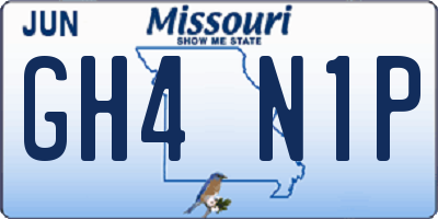 MO license plate GH4N1P