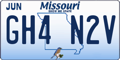 MO license plate GH4N2V