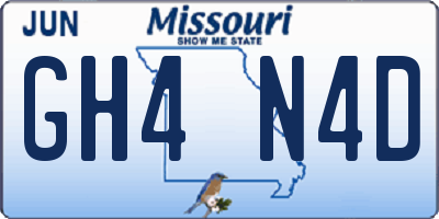 MO license plate GH4N4D
