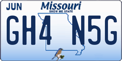 MO license plate GH4N5G