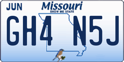 MO license plate GH4N5J