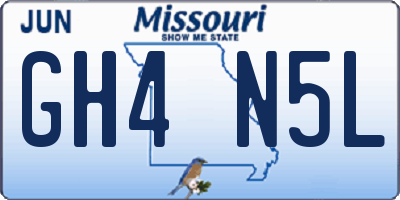 MO license plate GH4N5L