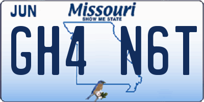 MO license plate GH4N6T