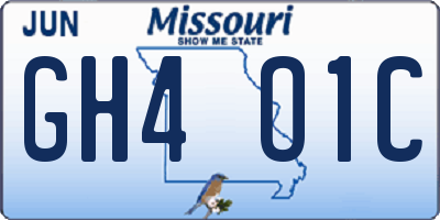 MO license plate GH4O1C