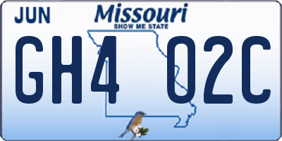 MO license plate GH4O2C