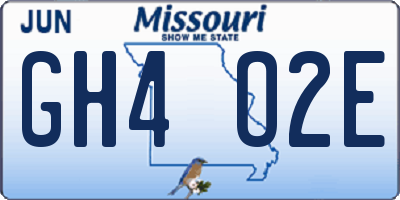 MO license plate GH4O2E