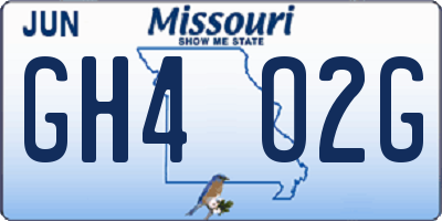 MO license plate GH4O2G
