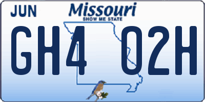 MO license plate GH4O2H