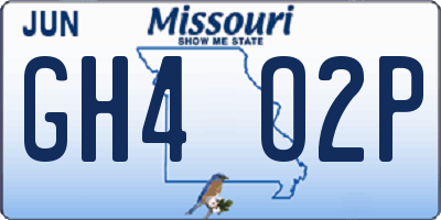 MO license plate GH4O2P