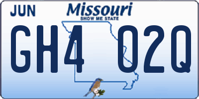 MO license plate GH4O2Q