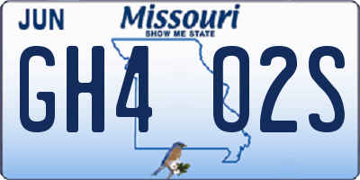 MO license plate GH4O2S