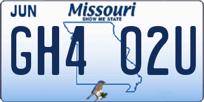 MO license plate GH4O2U