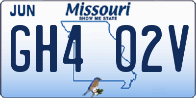 MO license plate GH4O2V