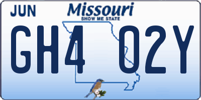 MO license plate GH4O2Y