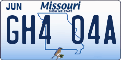 MO license plate GH4O4A