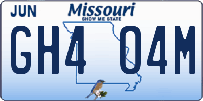MO license plate GH4O4M