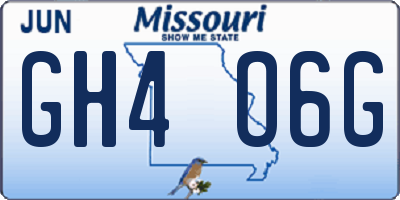 MO license plate GH4O6G