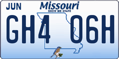 MO license plate GH4O6H