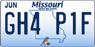 MO license plate GH4P1F