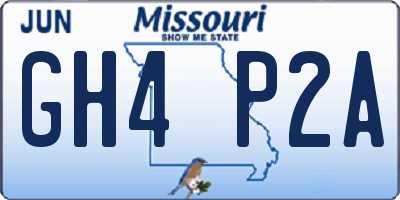 MO license plate GH4P2A