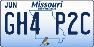MO license plate GH4P2C