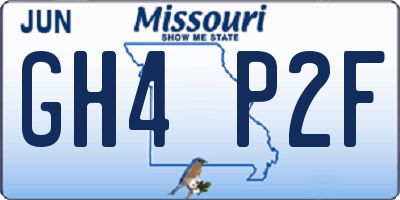 MO license plate GH4P2F