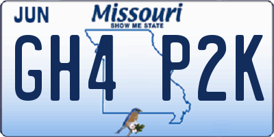 MO license plate GH4P2K