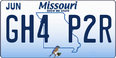 MO license plate GH4P2R