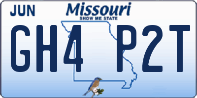 MO license plate GH4P2T