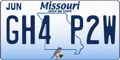 MO license plate GH4P2W