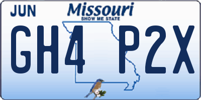 MO license plate GH4P2X