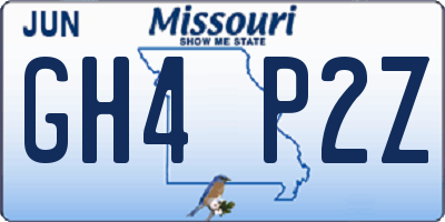 MO license plate GH4P2Z