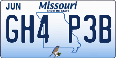 MO license plate GH4P3B