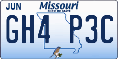 MO license plate GH4P3C