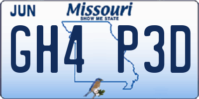 MO license plate GH4P3D