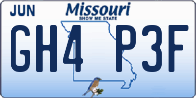 MO license plate GH4P3F